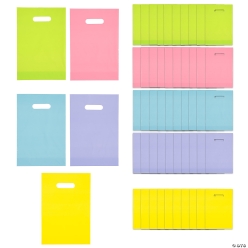50% OFF: 31cm Easter Pastel Plastic Tote Bags - 50 Pk